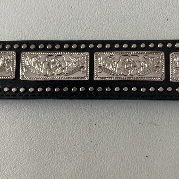 Unique Leather Floral Studded Belt